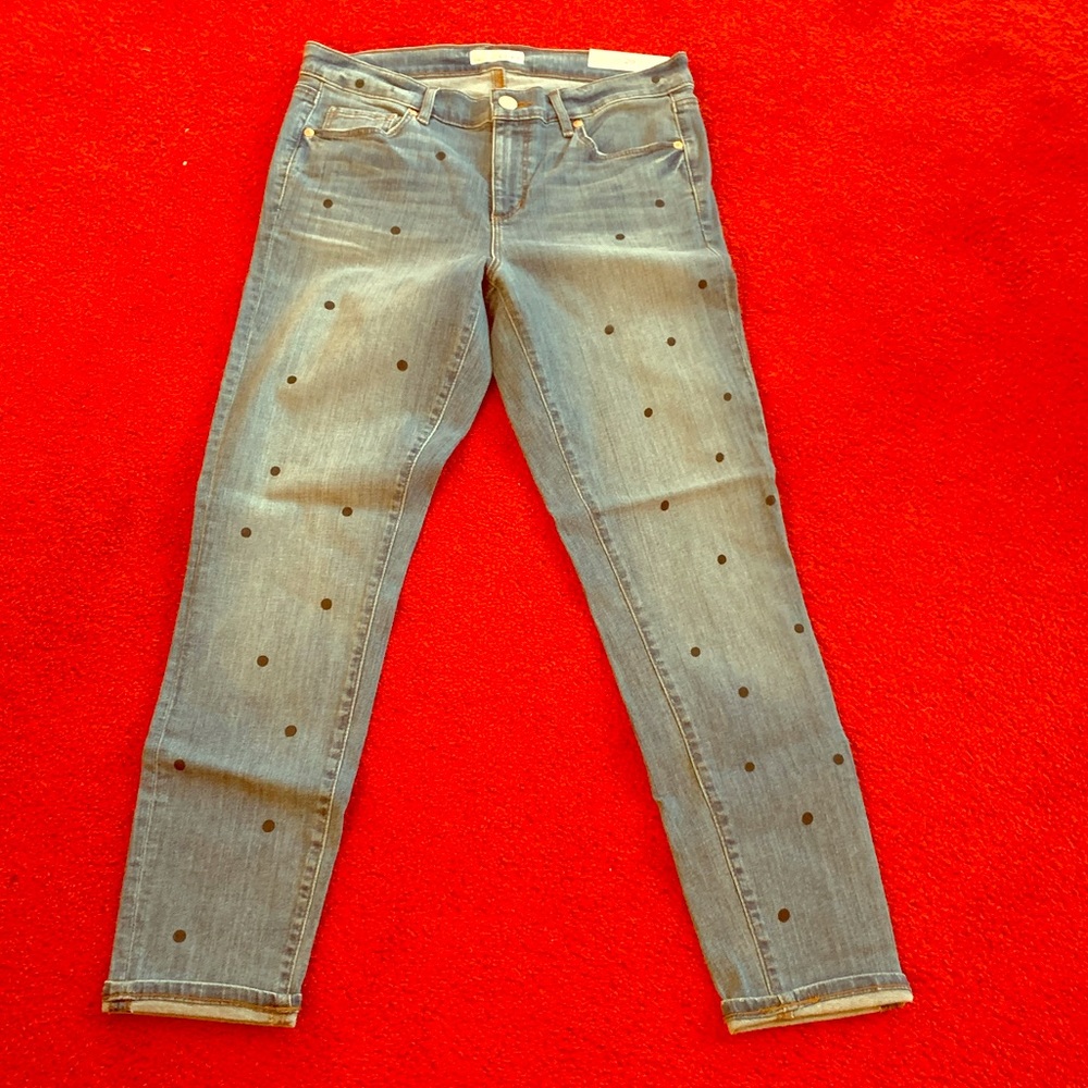 Loft Modern Polka Dot Skinny Jeans